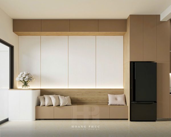 Tủ bếp Nâu Be Ấm Áp